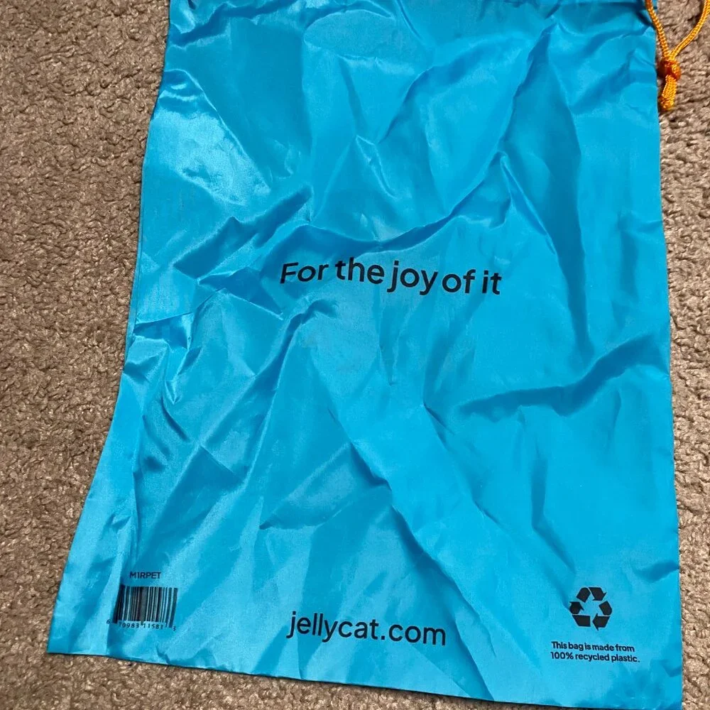 Jellycat Gift Dust Bag Drawstring Blue Orange NEW for Plush Stuffed Animal Jack